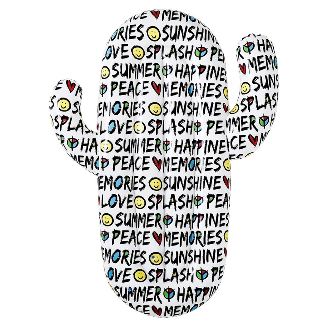 Trade Shop - Materasso Gonfiabile Galleggiante Forma Cactus Con Citazioni Estate 185x155cm 016169 -