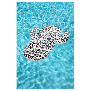 Trade Shop - Materasso Gonfiabile Galleggiante Forma Cactus Con Citazioni Estate 185x155cm 016169 -