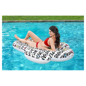 Trade Shop - Materasso Gonfiabile Galleggiante Forma Cactus Con Citazioni Estate 185x155cm 016169 -