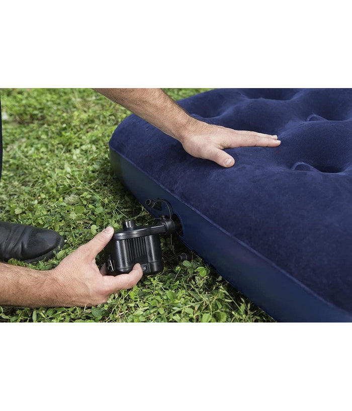 Materasso Gonfiabile Singolo Airbed Blu Floccato Plus 188x99x22cm Campeggi 67001         