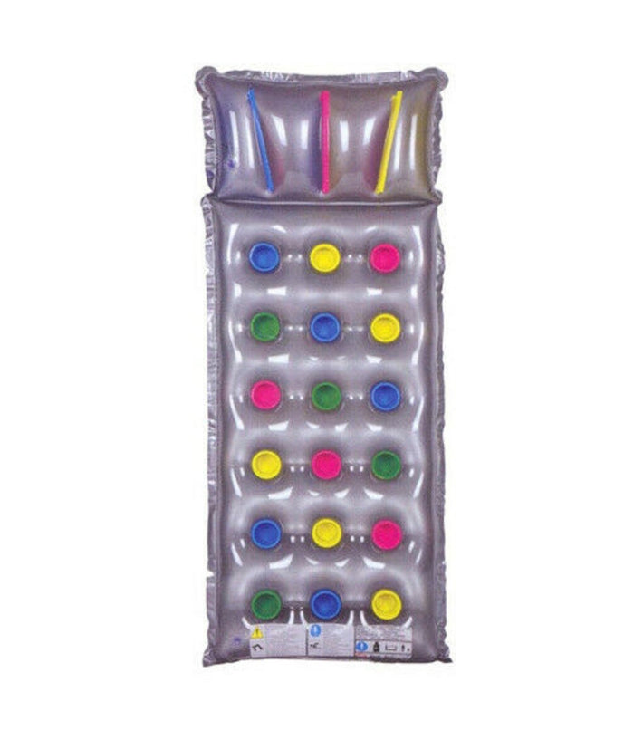 Materasso Gonfiabile Singolo Materassino 1 Posto 188x72cm Argento Mare Spiaggia         