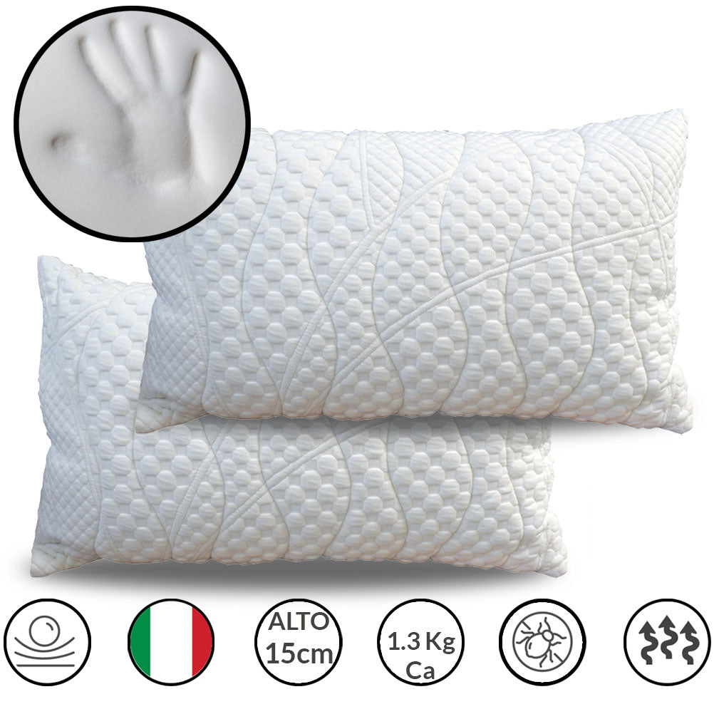 Materasso 1600 molle insacchettate e memory a zone 140x195 cm, Materasso trapuntato anallergico con CUSCINI PROMO, Materasso DETRAIBILE DISPOSITIVO MEDICO ALTO 24 Cm - MED 31