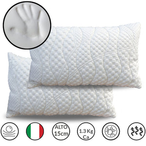 Materasso 1600 molle insacchettate e memory a zone 150x200 cm, Materasso trapuntato anallergico con CUSCINI PROMO, Materasso DETRAIBILE DISPOSITIVO MEDICO ALTO 24 Cm - MED 31