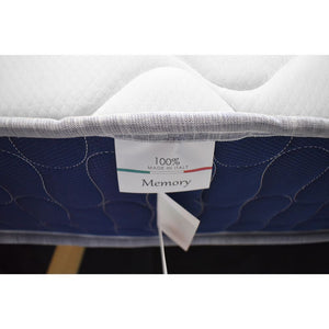 Materasso singolo 80x190x25H in schiuma poliuretanica e memory Palladio blu