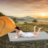 Materasso da campeggio con cuscino in schiuma ad alta densit¨¤ e fondo antiscivolo-Materassino pieghevole e portatile 188 x 92 x 6,5 cm Grigio