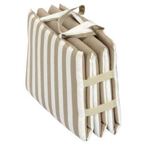 Materassino prendisole pieghevole con maniglie, idrorepellente - Materassino Prendisole Pieghevole Con Maniglie, Idrorepellente Dune (righe Bianche/sabbia)