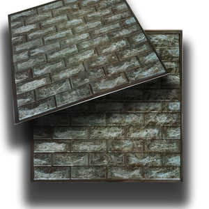 Piastrelle 3D a rilievo AUTOADESIVE in PVC 30x30cm Pietra, mattoni, marmo. Idrorepellenti - MATTONCINI VERDI 30x30cm