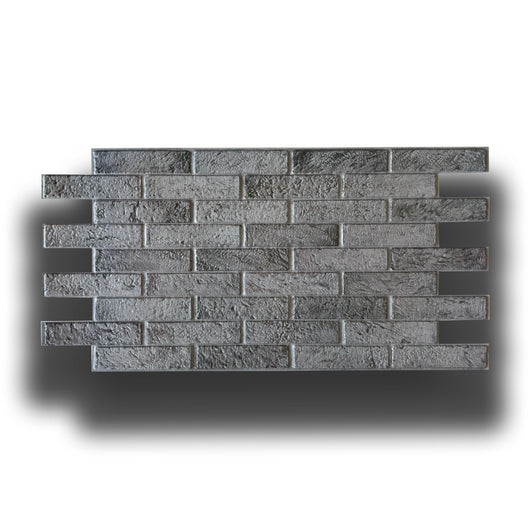 pacchi da 10 o 20 Pannelli 3D Rivestimento a parete in PVC effetto MATTONI GRIGI USURATI 96x48cm Realistici, isolanti - Pacco da 10 pannelli 96x48cm