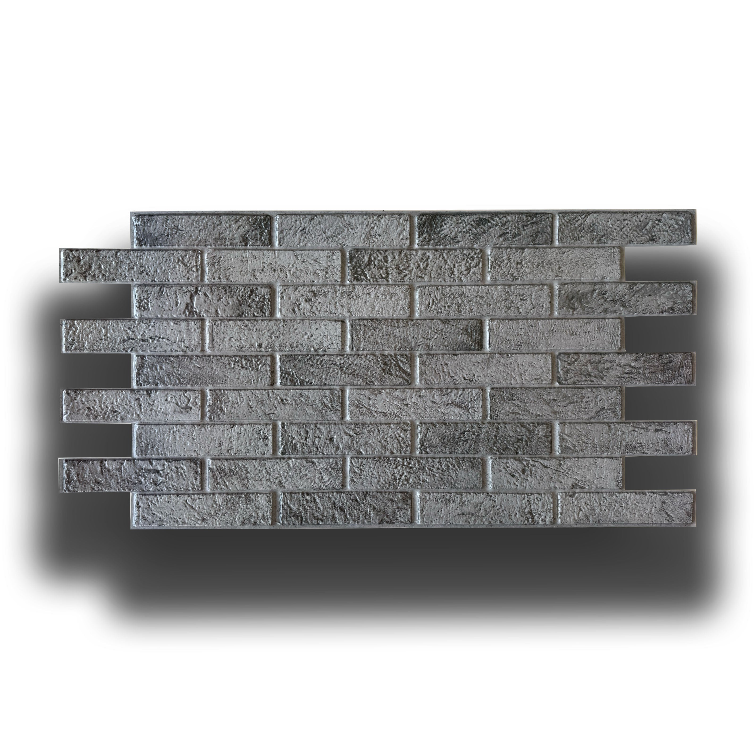 pacchi da 10 o 20 Pannelli 3D Rivestimento a parete in PVC effetto MATTONI GRIGI USURATI 96x48cm Realistici, isolanti - Pacco da 20 pannelli 96x48cm