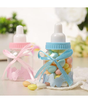 Maxi Biberon Porta Confetti Celeste Idea Nascita 30 Pezzi Baby +1 Maxi Battesimo         