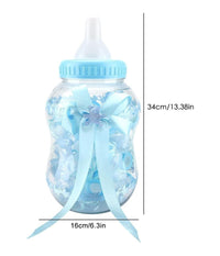 Maxi Biberon Porta Confetti Celeste Idea Nascita 30 Pezzi Baby +1 Maxi Battesimo         