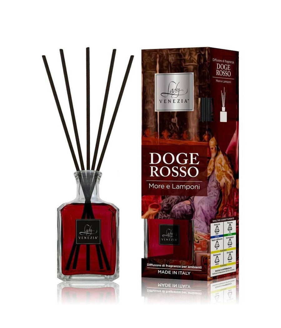 Maxi Diffusore Ambiente Con Bastoncini Fragranza Doge Rosso More E Lamponi 250ml         
