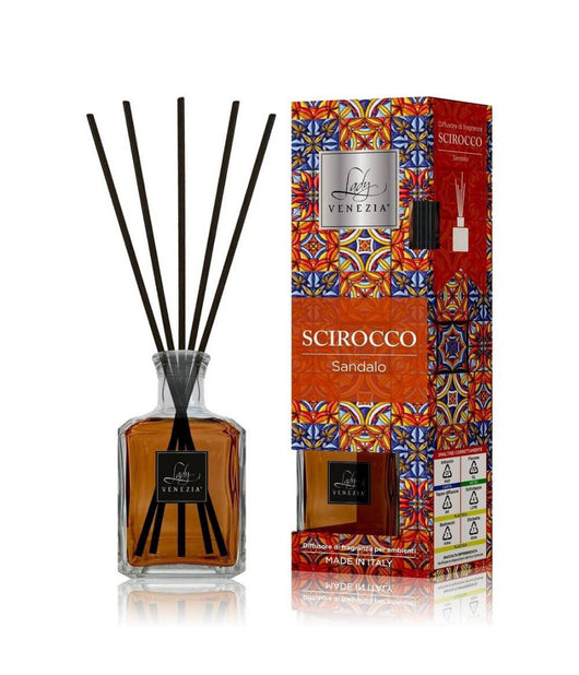 Maxi Diffusore Ambiente Cubo Con Bastoncini Fragranza Scirocco Sandalo 250 Ml         