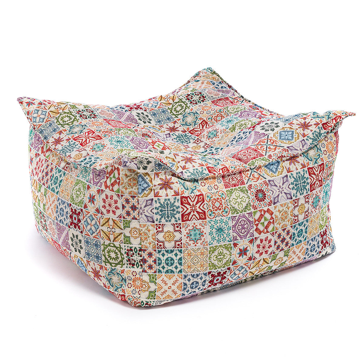 Maxi Pouf Poggiapiedi Nila in Poliestere Fantasia