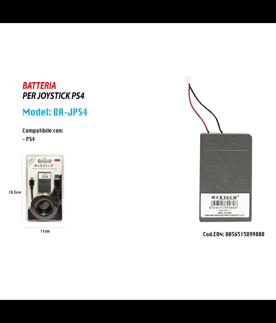 Maxtech Batteria Generatore Compatibile Con Controller Ps4 Modello Ba-jps4         