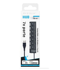 Maxtech Hub-07 Usb 2.0 A 7 Porte Ad Alta Velocità  On/off Interruttore Per Windos Macos         