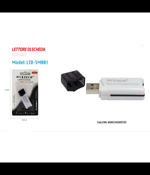 Maxtech Lto-sm001 Lettore Di Schede Card 5in1 Usb 2.0 Ms Sd Mmc Tf Ad Alta Velocita'         