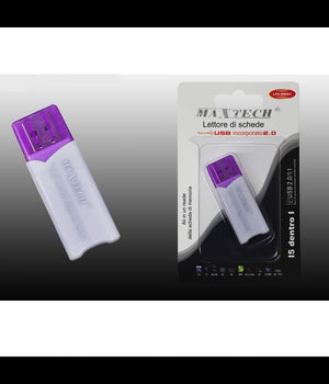 Maxtech Lto-sm001 Lettore Di Schede Card 5in1 Usb 2.0 Ms Sd Mmc Tf Ad Alta Velocita'         