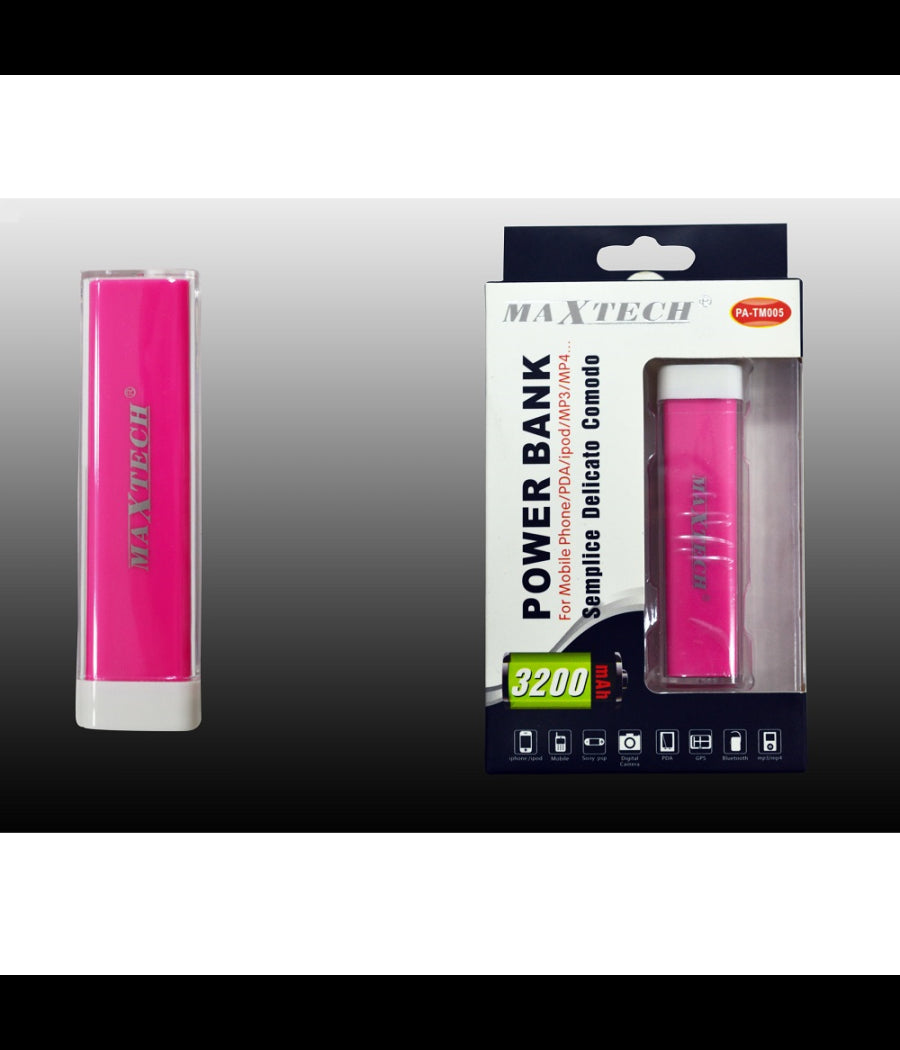 Maxtech Power Bank Batteria 3200mah Ricarica Smartphone Ipod Mp3 Mpa Usb Pa-tm005         