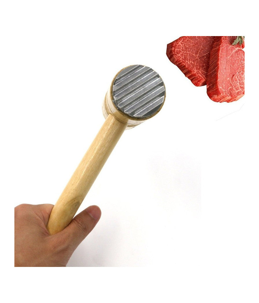 Mazzuola Mazzetta Batticarne Rompinervi Con 2 Facce Manico In Legno Taglianervi         