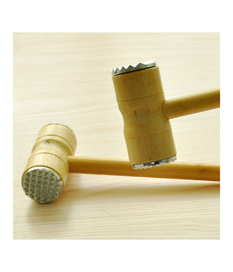 Mazzuola Mazzetta Batticarne Rompinervi Con 2 Facce Manico In Legno Taglianervi         