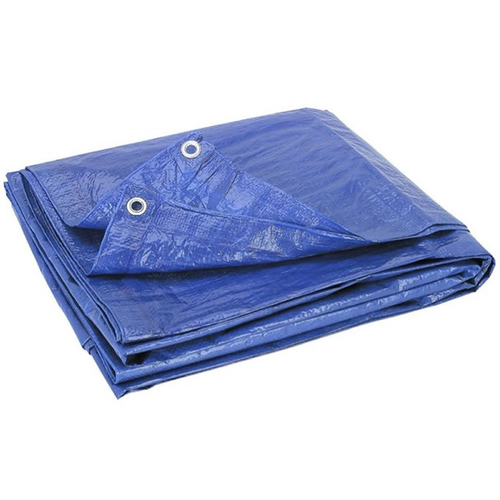Telone occhiellato metri 5 x 7 impermeabile blu 130 grammi metro