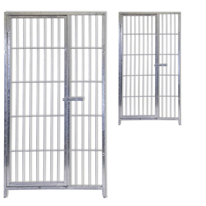 2 pannelli con porta in rete per box cani con zincatura elettrolitica ciascuno misura 100xh180 cm