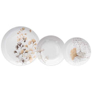 Servizio piatti 18 pezzi Poesia  Porcellana Beige