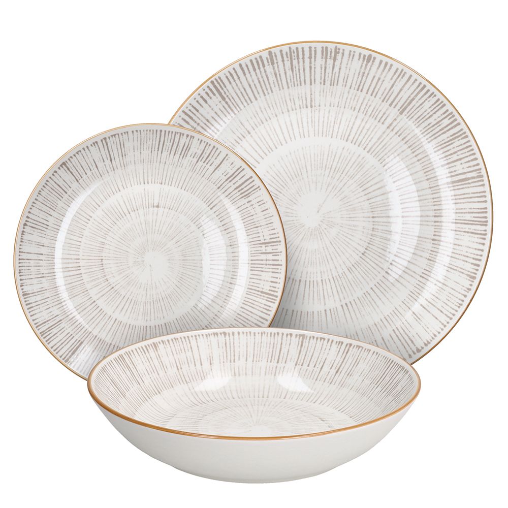Servizio piatti 18 pezzi Virtuo  Porcellana Beige