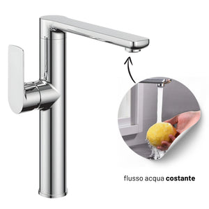 Miscelatore monocomando lavello cucina orientabile tunisi installazione rapida *** finitura- cromo lucido, confezione 1