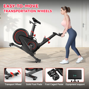 Cyclette da Casa con App - RATTANTREE - Cyclette Professionale con Resistenza Magnetica al 100%, Volano da 5 kg, Schermo LCD, Ultra Silenziosa, per Allenamento a Casa, Portata Massima 150kg
