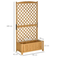 Fioriera da Esterno in Legno d'Abete con Design Verticale Rialzato, 90x45x180 cm, Giallo