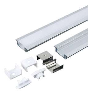 profilo canalina in alluminio per strip led 3350 mm 24,7 x 7 - largh.max 12,4 cod:ferx.8068700nlm