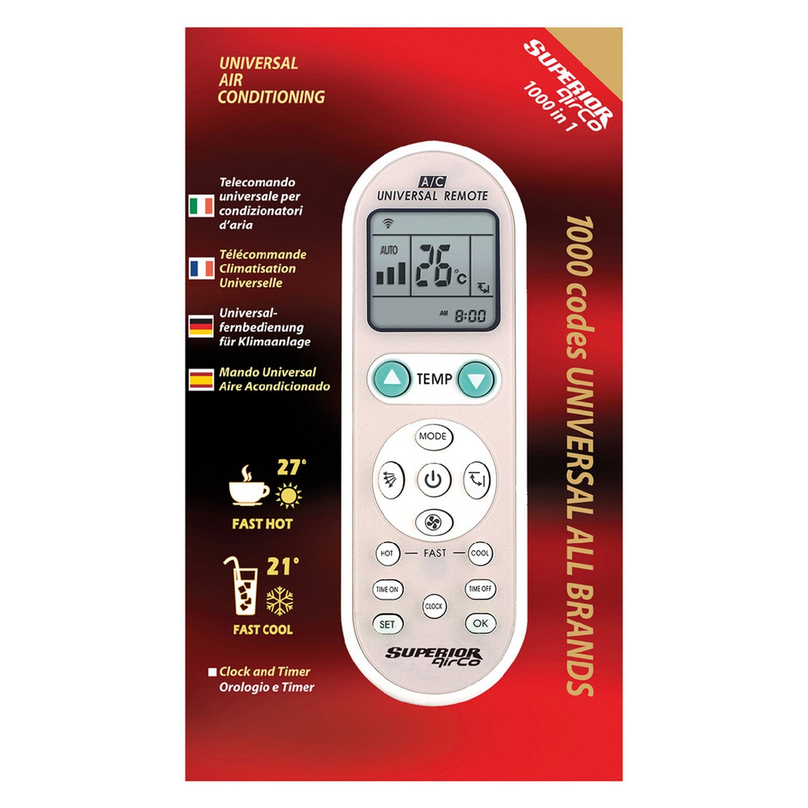 telecomando per condizionatori aria 'air co' tipo universale cod:ferx.8072490nlm