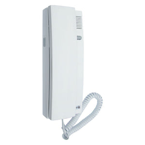 citofono universale bianco audio bi-direzionale, apertura elettrica e design compatto per impianti tradizionali cod:ferx.8120500nlm