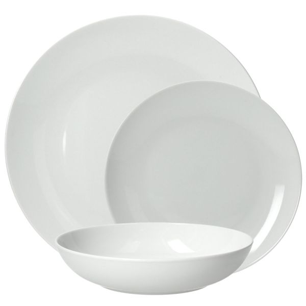 Servizio piatti 18 pezzi Metrpolis Porcellana Bianco