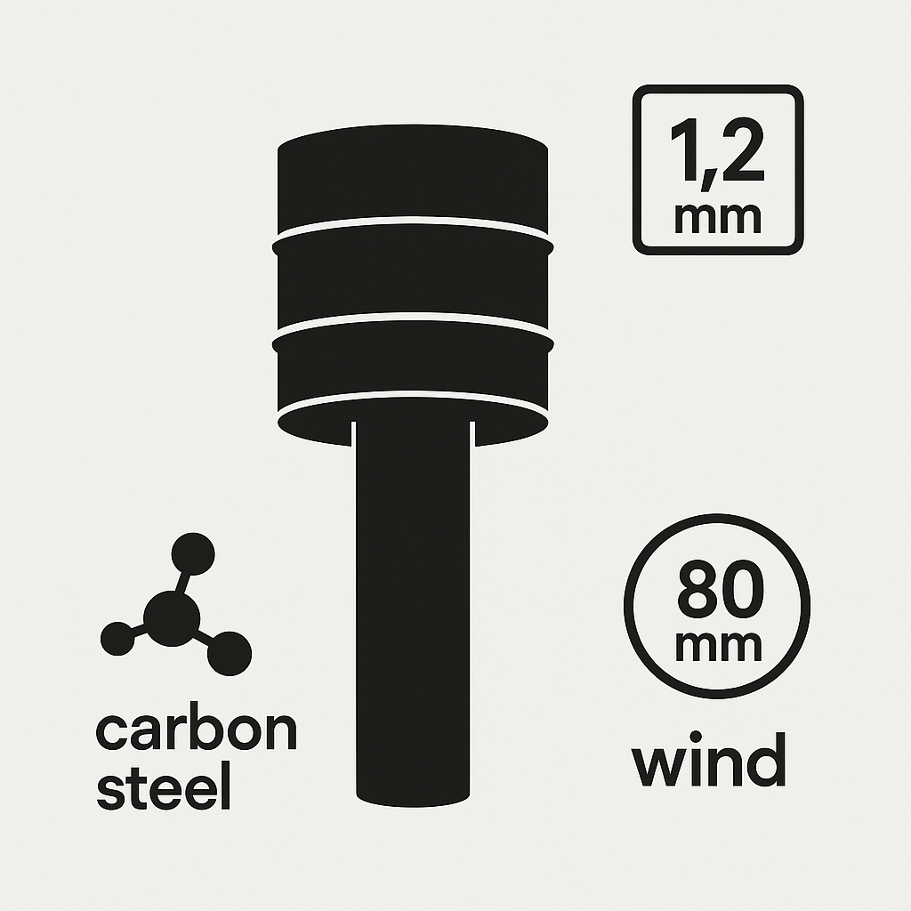 Fumaiolo 4 venti per stufa a pellet sp. 1,2 mm Ø 80
