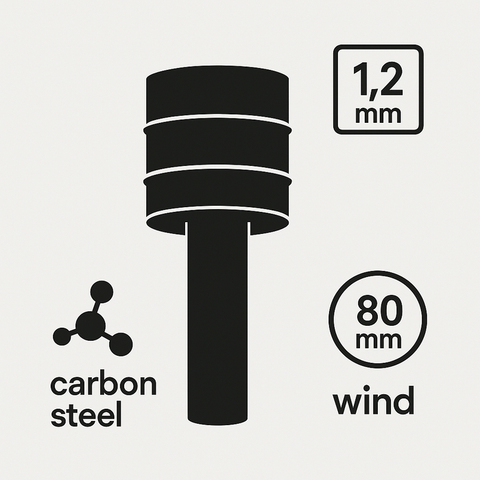 Fumaiolo 4 venti per stufa a pellet sp. 1,2 mm Ø 80