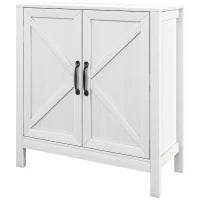 Mobiletto Buffet con 2 Porte e Ripiano Regolabile in Altezza, Fascino e Modernità, 80l x 35P x 85H cm, Bianco