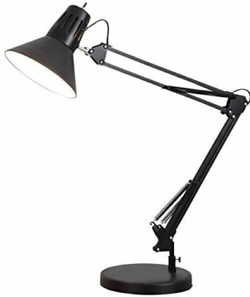 Lampada da Tavolo Scrivania Braccio Flessibile Attacco E27 Nera