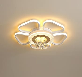 Lampadario da soffitto LED Plafoniera design moderno fiore cristalli IP20 50W luce calda