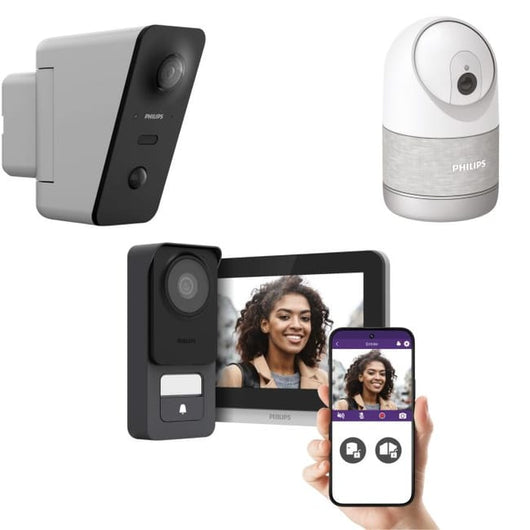 Philips Connect 3K Kit videocitofono filare connesso WIFI + telecamera per interni + telecamera per esterni