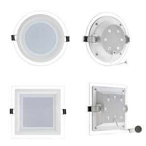 FARETTO LED PANNELLO 18 WATT INCASSO A MOLLA TONDO VETRO