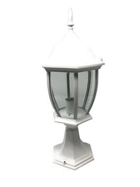 Lampione da giardino 49cm lanterna in vetro e27 luce da esterno alluminio es45 Bianco