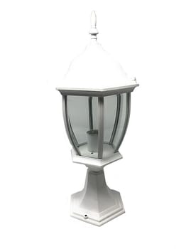 Lampione da giardino 49cm lanterna in vetro e27 luce da esterno alluminio es45 Bianco