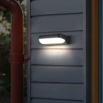 Applique da parete LED 12W da esterno Lampada impermeabile IP65 da muro giardino Nero Luce Calda 3000k