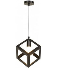 Lampadario Lampada Sospensione Cubo Moderno con Portalampada E27 NERO