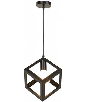 Lampadario Lampada Sospensione Cubo Moderno con Portalampada E27 NERO