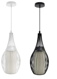 Lampadario sospeso ovale pendente a sospensione moderno e27 nero