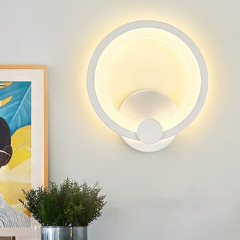APPLIQUE ANELLO IN VETRO DA PARETE LUCE BIANCA LAMPADA LED INTERNO 9W Luca Calda 3000k